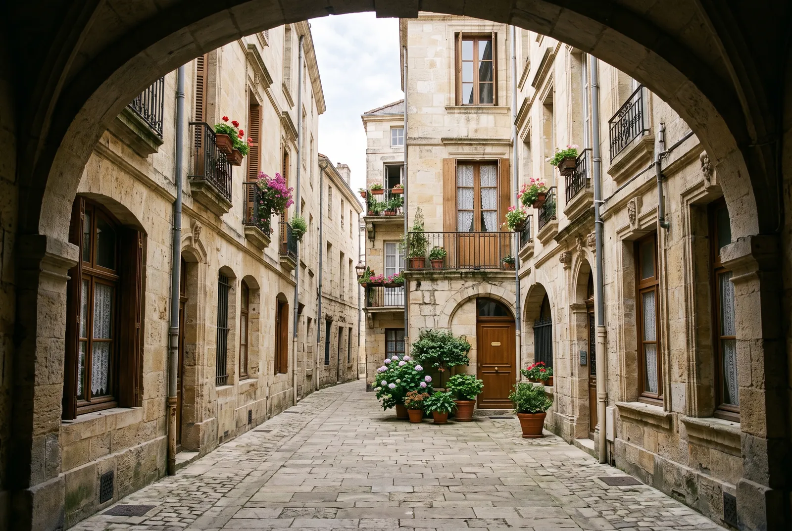 Cour intérieure d'un immeuble à Périgueux